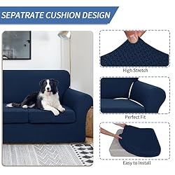 JIVINER Newest 3 Pieces Stretch Couch Covers for 2