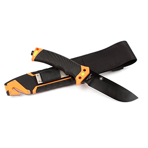 Fixed Blade Tactical Knife Firebird F803 w/ Firestarter & Sharpener (Orange) - Thumbnail 2