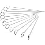 BBQ Skewers, X-Chef 10-inch Stainless Steel Grill Skewers Barbecue Stick Set of 12 Christmas Gift