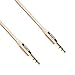 3.3 Ft Walo Nylon Aux cord / Aux Cable (3.5mm) , Auxiliary Audio Cable for Car / Home Stereo, Computer, Headphone, iphone, Android, Mp3 Players and more ( Gold )