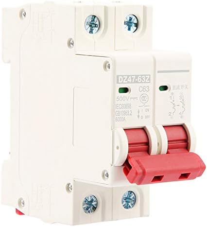 Shanbor Mini Circuit Breaker,2P DC 500V 63A MCB Safety Breaker DZ47-63Z-2P