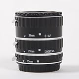 Kaavie -The Premium Aluminum Mount Version (Rugged and Lightweight, Best Option Extended Goal) - Set Automatic Extensions Ring for Canon Eos Ef / Af - * 3 Rooms: 13 Mm, 21 Mm, 31 Mm * Bayonet - Canon EOS Canon EOS 1d C, 1d X, 1d Mark I-iv, I-1ds Mark