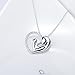 925 Sterling Silver Cubic Zirconia Mother Child's Enternity Love Heart Pendant Necklace for Women