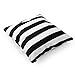 Lavievert Decorative Cotton Canvas Square Throw Pillow Cover Cushion Case Handmade Black and White Stripe Toss Pillowcase with Hidden Zipper Closure 18 X 18 Inches (For Living Room, Sofa, Etc)