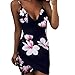 Boomboom Women Junior Girl V-Neck Flowers Sleeveless Evening Party Casual Beach Dress