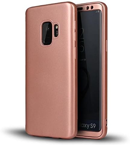 Galaxy S9 Plus Full Body Slim Case-Auroralove Sleek Soft TPU Front and Back Cover Shockproof Anti-Scratch Screen Protector Case for Samsung Galaxy S9 Plus(Samsung galaxy S9 plus in 2018, Rose Gold)