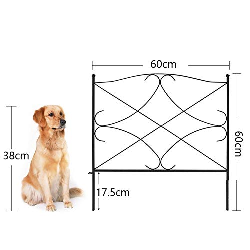 Amagabeli 60CM X 300CM Gartenzaun Metall Zaunelementen Gartenzaun Dekorative Zaun Komplettset Zaun Metall Holz Draht… – Bild 3