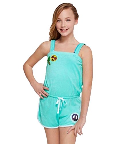 Justice girl s terry romper swimsuit coverup - button o…