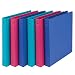 Samsill Fashion Color 3 Ring Storage Binders, 1 Inch Round Ring, Assorted Colors May Vary (Blue Coconut, Dragon Fruit, Blueberry), Bulk Binders - 6 Pack