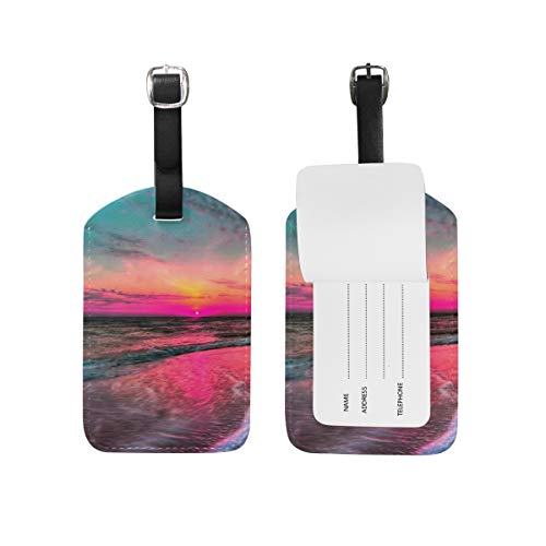 Luggage Tags Sonnenuntergang Womens Bag Suitcase Tags Holder traveling accessories 2 Piece