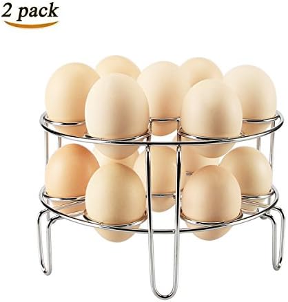 Egg Rack Stainless Steel Steamer Heavy Duty for Pressure Cooker Accessories by LOONGCN (2-pack)