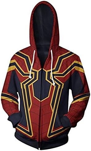 Laszweig Unisex Superhero Cosplay Costume Cotton Fleece Hoodie Jacket with Zipper