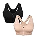 Women's Zip Front Sports Bra Wireless Post-Surgery Bra Active Yoga Sports Bras