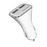 Car Charger , 28W 5A Qualcomm Quick Charge 3.0 2-port USB , QC3.0 + 2.1A for for iPhone 7, 7 Plus, 6 Plus, 6S, iPad, Tablet, Samsung Galaxy S8, S7 edge, HTC, Sony (White)