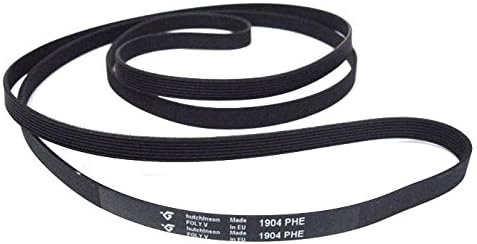Hutchinson 1904.0 mm Poly V Belt, PHE Elasticity, for Tumble Dryer, Black