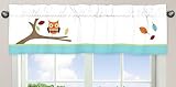 Turquoise and Lime Hooty Owl Window Valance by Sweet Jojo Designs