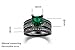 D.B.MOOD Black Gold Square Emerald Green Gemstone Women Wedding Engagement Rings Set with Cubic Zirconia 7