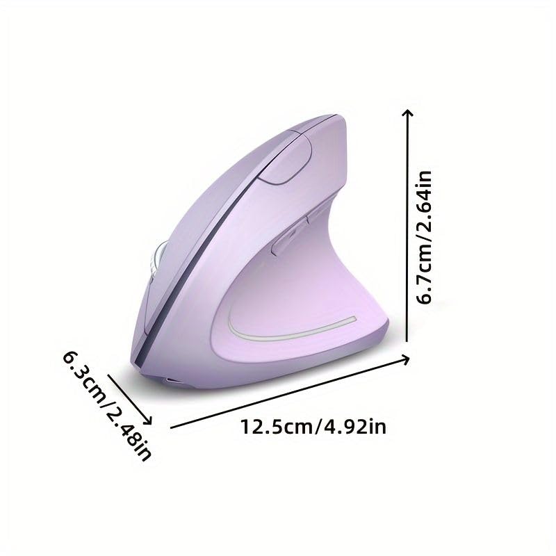 ASOYIOL Ergonomic Mouse Wireless, Purple Vertical Mouse with USB Receiver,6 Buttons 1000/1200/1600 Ergo Mouse for Laptop PC (Purple,Right Hand)