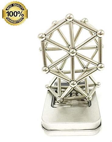 Yisscen Magnet Building Blocks, Creative Puzzle Decompression Sculpture Desk Toys - 36 Magnetic Bars + 27 Steel Balls, Magnetic Construction Toys