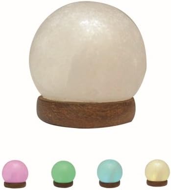 Himalayan Salt type USB Salt Lamp Sphere Shape White With Multi Color Bulb Weight (0.65 - 0.7 lbs)