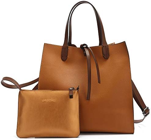 Women Fashion Tote Premium Vegan Leather Handbag Shoulder Cross body Bag Purse 2 Pcs Set HGA0009