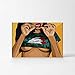 SmileArtDesign Smoke Wall Art Canvas Print Sexy Girl Half Naked Rolling a Blunt Joint to Get High on Weed Home Decor Artwork Living Room Office Decor Ready to Hang - Made in The USA- 8x12