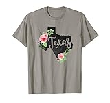 Texas Chalkboard Watercolor Flowers Home State T-Shirt