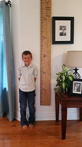 Custom Engraved Calligraphy Growth Chart, Personalized Wooden Ruler, Measuring Height Stick, Routed