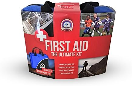 Rapid Response First Aid Medical Kit, small and light with blue fabric bag and reflective strip, 100 piece