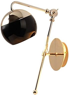 Modern Creative Wall Light Adjustable Angle Iron Wall Lamp With Glass Lampshade For Living Room Bedroom Hallway Nordic Design Wall Mount Light Sconces Lighting Fixture Gold Plating Colour