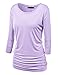 BMS Womens 3/4 Sleeve Drape Top with Side Shirring Top Tee Shirt
