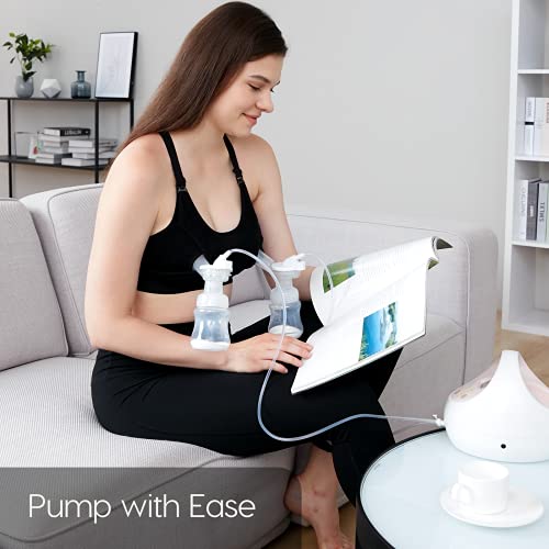 Lupantte Hands Free Pumping Bra, Breast Pump Bra, Adjustable Breastfeeding Nursing Bra for
