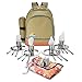 4-Person Picnic Backpack Bag | Insulated Picnic Baskets or Cooler Lunch Box, compartments Set | Includes Luxury Stainless Steel Cutlery, Plates & Cups. Backpacks/Basket for Outdoor Camping & Hiking