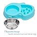 UPSKY Dog Bowl Slow Feeder Bloat Stop Pet Bowl No Chocking Slow Feeder Bloat with No-Spill Non-Skid Mat Stainless Steel Water Bowl for Dogs Cats and Pets(Blue)