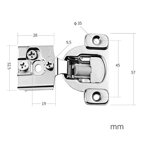 10 Pack Soft Close Hinge, ACRIMAX 1/2 Inch Overlay Face Frame