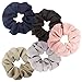 Ahoney 5 Pack Large Chiffon Flower Hair Scrunchies Elastics Hair Scrunchie Scrunchy Hair Ties Ponytail Holder for Women