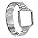For Fitbit Blaze Band Small/Large, PUGO TOP Stainless Steel Replacement Strap Wristband with Metal Frame Fitbit Blaze Smart Fitness Watch, Suit for Women and Men, Silver