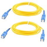 2 Pcs Simplex Single Mode SC to SC Male Fiber Optic Patch Jump Cable Yellow 2M