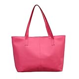 Pocciol Women Love Bags, Lady Girls Canvas Fashion Design Easy Style Shopping Handbag Celebrity Tote Purse Large Travel Bag (Hot Pink)