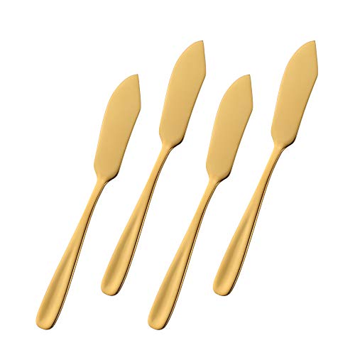 Stainless Steel 18/10 Cheese Desert Knives, Set of 4, Baikai Gold