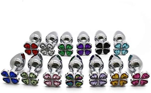Small Size 67 * 26Mm Tapón Four Leaf Cover Design Metal SĆ©x Crystal Jewelry BĒtt-PlĆ»g SĆ©x-TĒys for 310Ml Gs0183