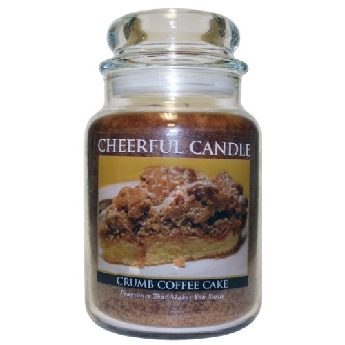 A Cheerful Giver - Crumb Coffee Cake Scented Glass Jar Candle (24 oz) with Lid & True to Life Fragrance Made in USA