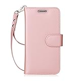Moto G5 Case, FYY [RFID Blocking wallet] 100% Handmade Wallet Case Stand Cover Credit Card Protector for Moto G5 Rose Gold