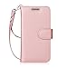 Moto G5 Case, FYY [RFID Blocking wallet] 100% Handmade Wallet Case Stand Cover Credit Card Protector for Moto G5 Rose Gold