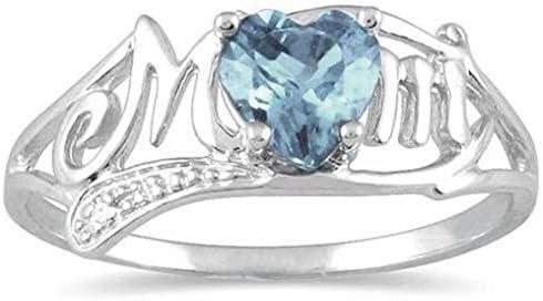 Napoo Mom Letter Print Silver Ring Two Tone Rose Gold Diamond Jewelry Best Gift for Mother