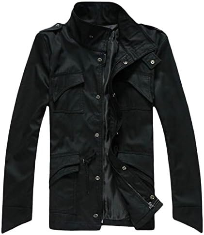 TTYLLMAO Men's Casual Lightweight Stand Collar Multi Pocket Jaket