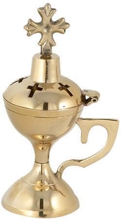 Orthodox Christian Byzantine Style Brass Censer Incense Burner (9787 Β)