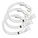 FIRMERST 1875W Flat Plug Extension Cord 3 Feet, 14 AWG 3 Prong Grounded, White (UL Listed, 3 Pack)