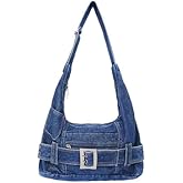 Ausing Vintage Denim Purses For Women Jean Adjustable Crossbody Shoulder Bag Casual Style Canvas Messenger Bag For Men