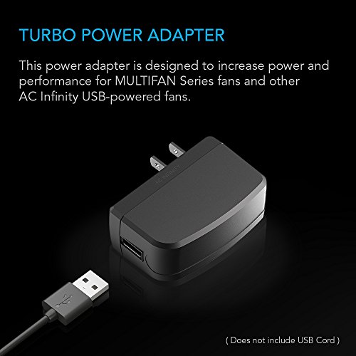 AC Infinity Turbo Fan Power Adapter, for MULTIFAN Series USB Fans - //coolthings.us
